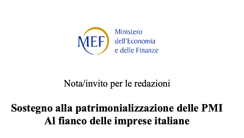 Sostegno alla patrimonializzazione delle PMI. Al fianco delle imprese italiane